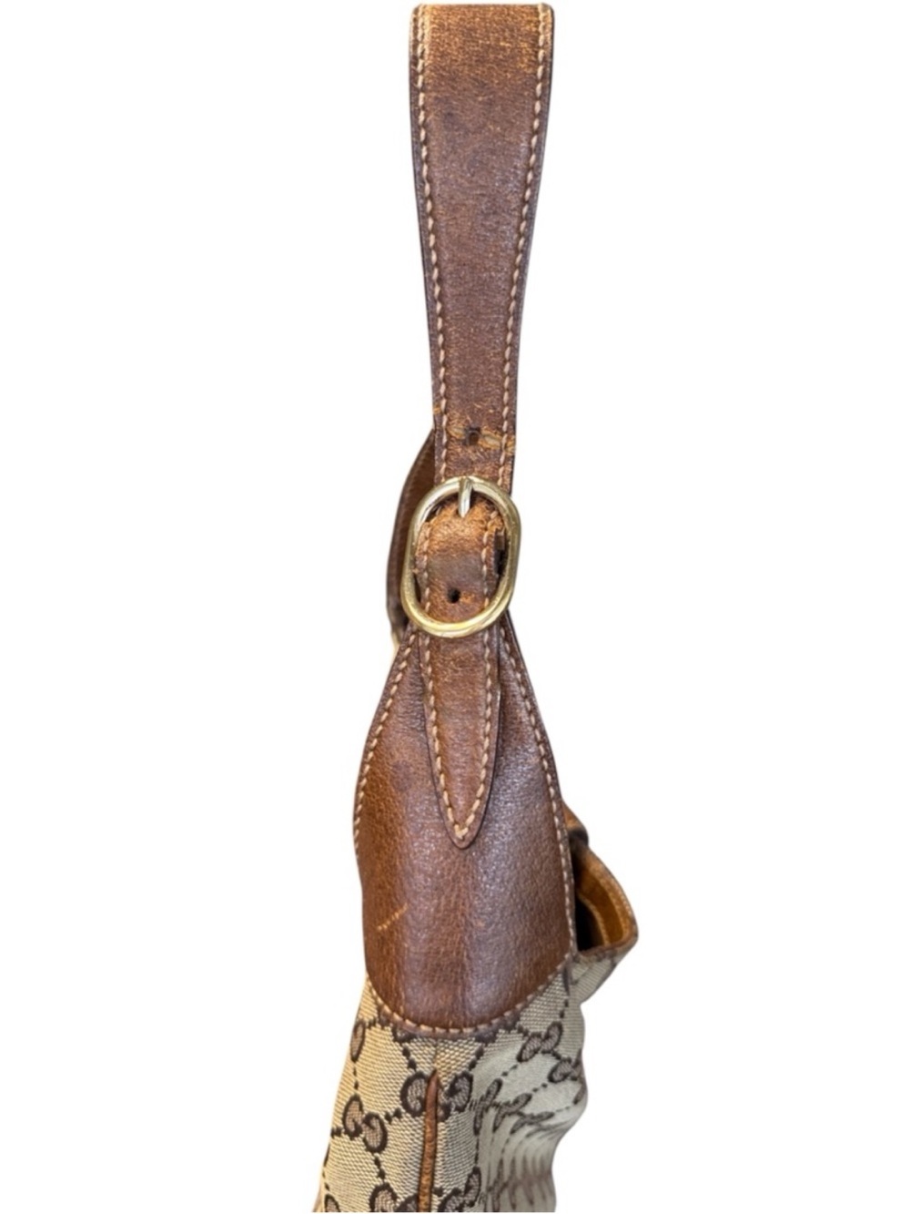Vintage Gucci Jackie 1961 GG Supreme Monogram Canvas Shoulder Bag Brown Cream - Picture 6 of 12